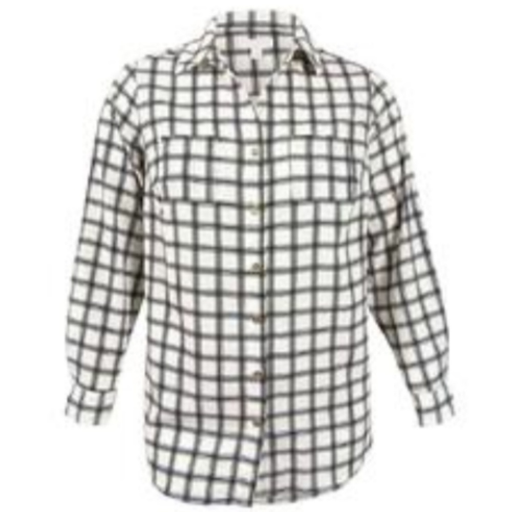 Charter Club Plaid Shirt Tab Sleeves